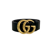 Pre-owned Gucci Black GG Belt 90cm in Calfskin